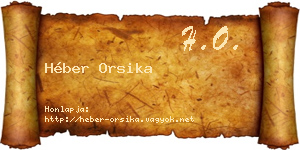 Héber Orsika névjegykártya